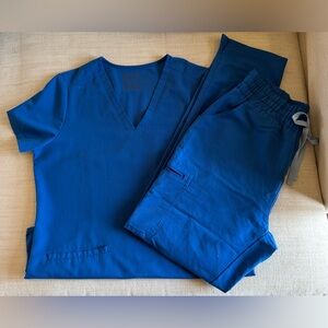 Figs Women's Scrub Set in Royal Blue